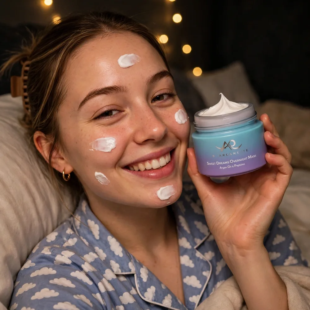 Sweet Dreams Overnight Mask in use