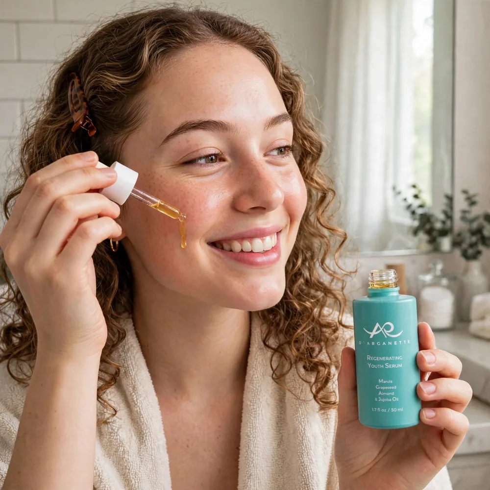 Regenerating Youth Serum in use