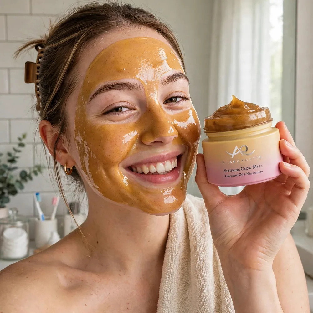 Sunshine Glow Mask in use